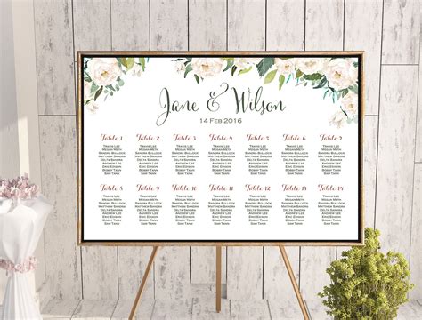 Wedding Seating Chart Templates